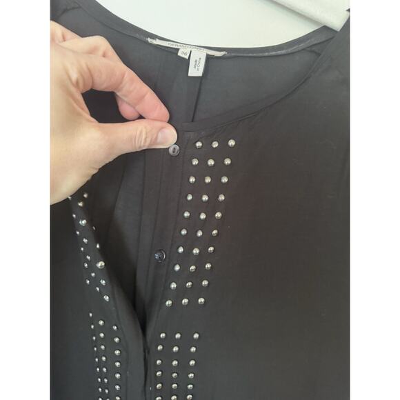 Gerard Darel Womens Black Semi Sheer Long-Sleeve Blouse Shirt Top Size 36 Silk - Picture 4 of 16